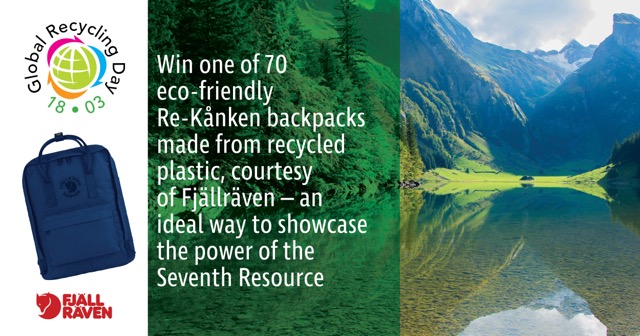 Celebrate Global Recycling Day and win one of 70 iconic Fjällräven backpacks made entirely from recycled plastic bottles